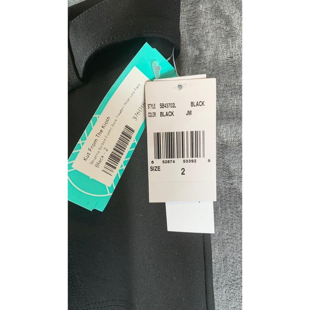Kut from the Kloth Rhianna Belted Elastic Back Wide Leg Pleated Tie Waist Sz 2 - Picture 9 of 9